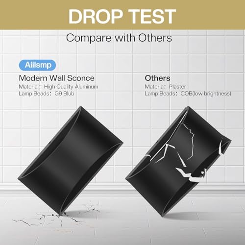 Black Modern LED Wall Sconce Hardwired Indoor Wall Lights Set of 2 Up and Down Wall Mount Light Cool White 6000K for Bedroom Living Room Bathroom Hallway Entryway Stairwell (2 Count)