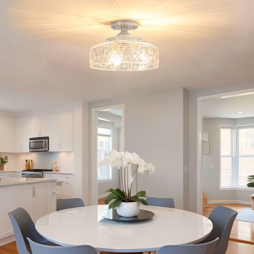 Brushed Nickel Semi Flush Mount Ceiling Light