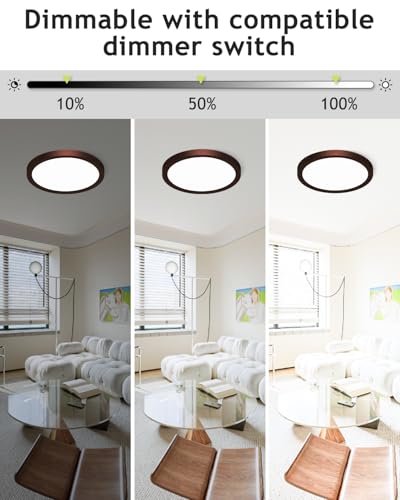 4PACK Flush Mount LED Ceiling Light Fixture Oil Rubbed Bronze (4 Count)