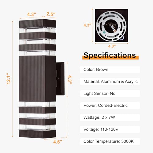 Up and Down Outdoor Wall Lights (2 Count)