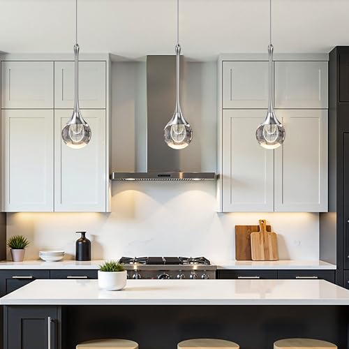 Silver Pendant Lights Kitchen Island (3 Count)