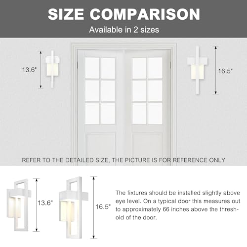 2 Packs Modern Outdoor Wall Lights 3000K Integrated LED Outdoor Wall Sconces Lighting (2 Count)