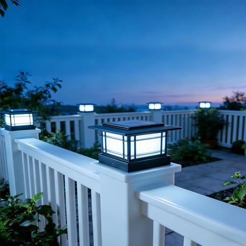 4x4 Solar Post Cap Lights Outdoor with 2 Color Modes (2 Count)