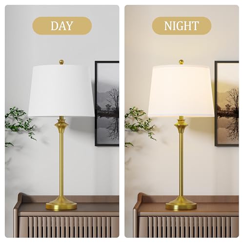 Brass Gold Table Lamps Set of 2 for Living Room (2 Count)