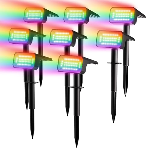 Color Changing Solar Spot Lights Outdoor 8 Pack (8 Count)