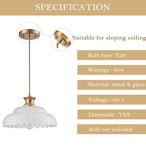 Vintage Frosted Glass Pendant Lights Kitchen Island Lighting