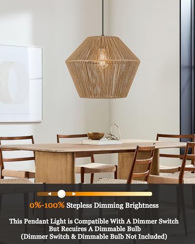 17” Woven Pendant Light