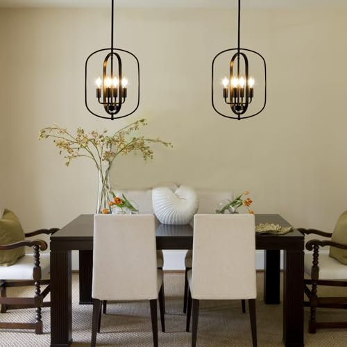 Black Chandelier for Dining Room Light Fixture (4 Count)