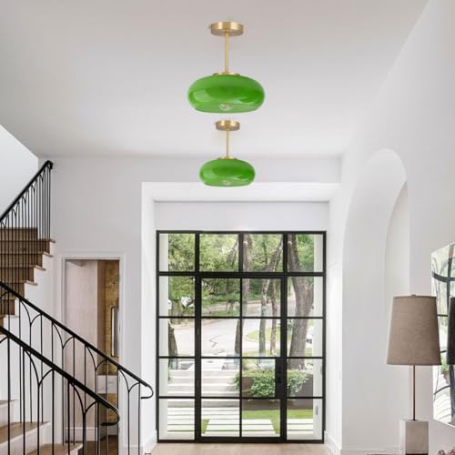 Green Glass Ceiling Light