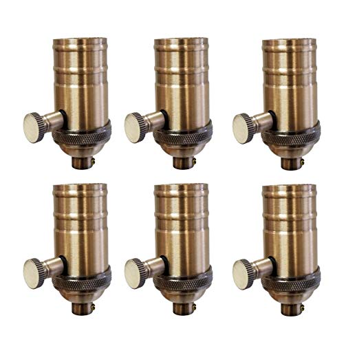 Vintage Turn Knob Dimmer Lamp Socket for Incandescent LED Bulbs (6 Count)