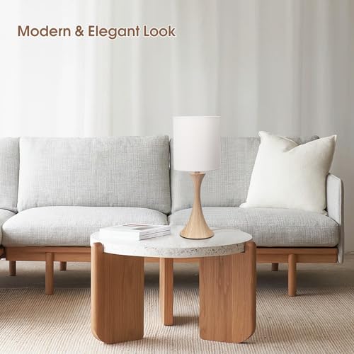 Dimmable Wood Grain Metal Table Lamp
