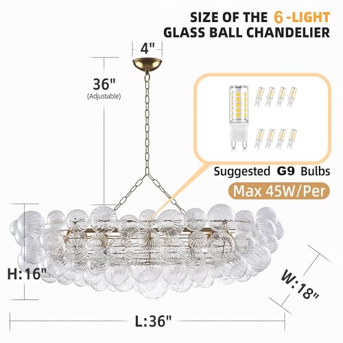 Nordic Bubble Ball Swirled Glass Chandelier