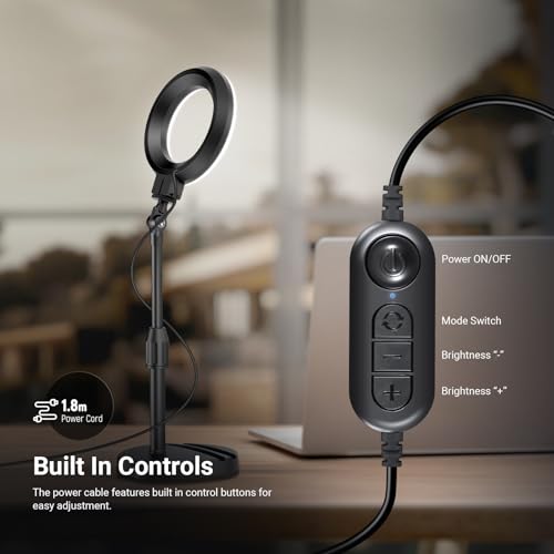 Basics 5" LED Desktop Ring Light with Stand