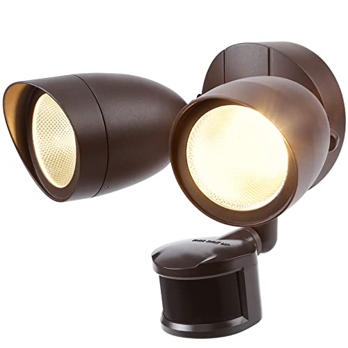 LED Security Light Outdoor Motion Sensor Dusk to Dawn 3000K Bronze
