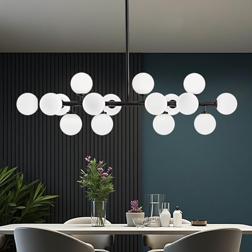 Black Mid Century Modern Sputnik Chandeliers for Dining Room Light Fixture