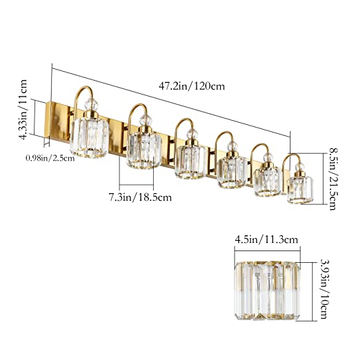 Gold Crystal Vanity Lights for Bathroom 6