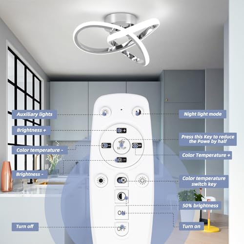 Hallway Light Acrylic Modern LED Ceiling Light Fixtures Cool White 6000K Close to Ceiling Lights for Bedroom