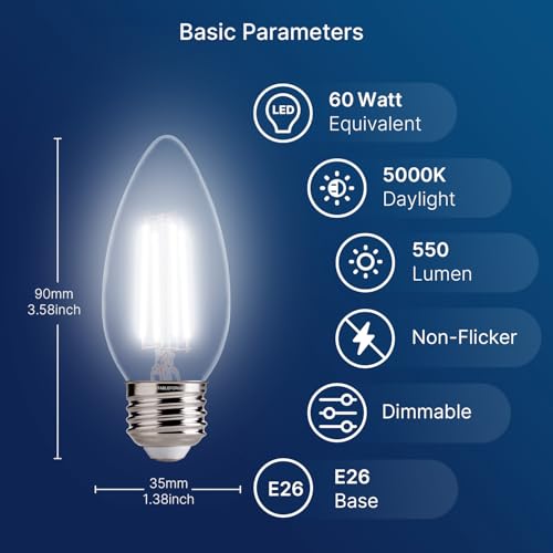 B11 E26 LED Chandelier Light Bulbs (24 Count)