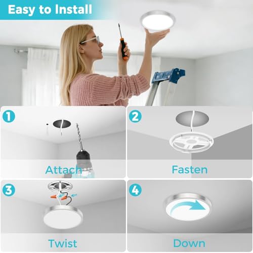2Pack 13inch LED Flush Mount Ceiling Light (2 Count)