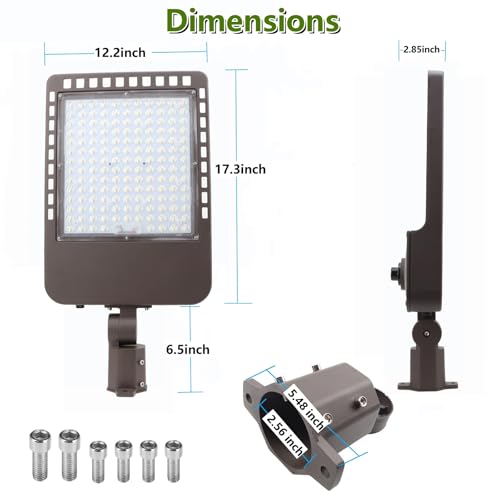 2PACK 300W LED Parking Lot Light with Dusk to Dawn Photocell (2 Count)