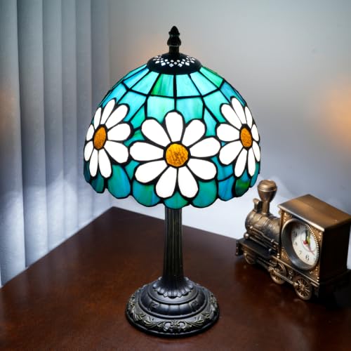 Tiffany Style Stained Glass Table Lamp Chrysanthemum Small Table Lamp Bedroom Bedside Lamp Living Room Dining Room Office Decoration Desk Lamp Home Decoration Creative Gift Scene Props
