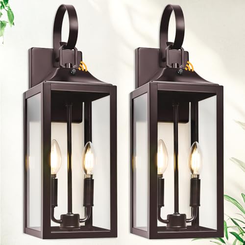 19" Dusk to Dawn Bronze Outdoor Light Fixture (2 Count)