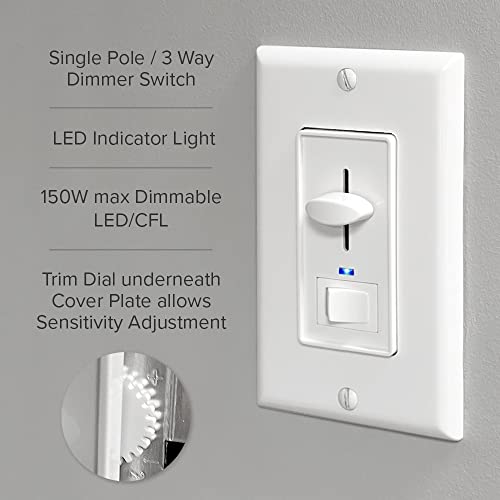Dimmer Light Switch Blue Indicator Light (2 Count)