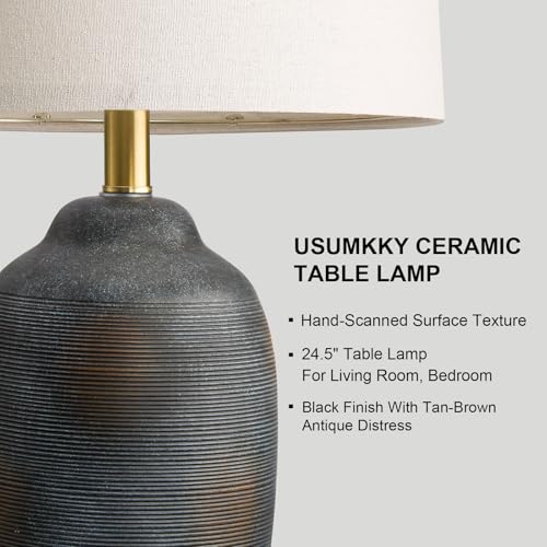 24.5" Vintage Ceramic Table Lamp with 5FT Cord