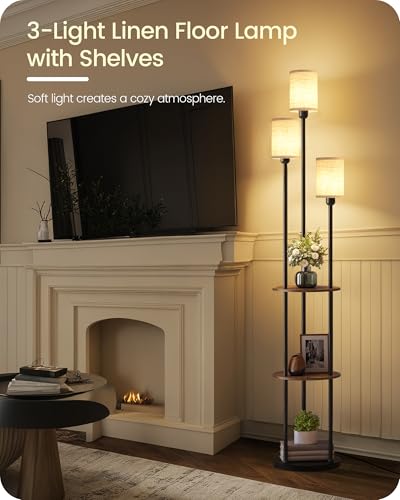 70.9" Floor Lamp with Shelves (3 Count)