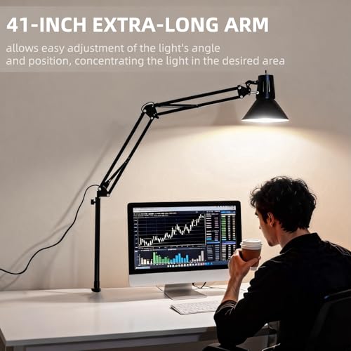 Black Desk Lamp with Clamp