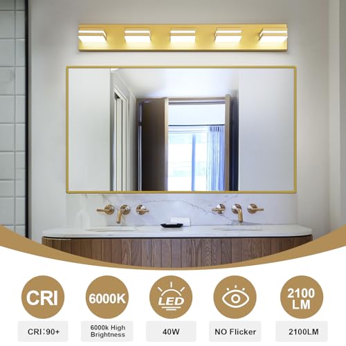 Modern LED Gold Acrylic Bathroom Lights Fixtures 5