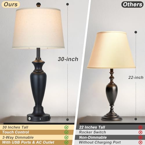 Black Table Lamp for Living Room Single
