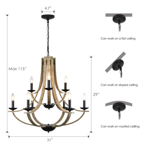 Farmhouse Chandeliers for Dining Room Light Fixture