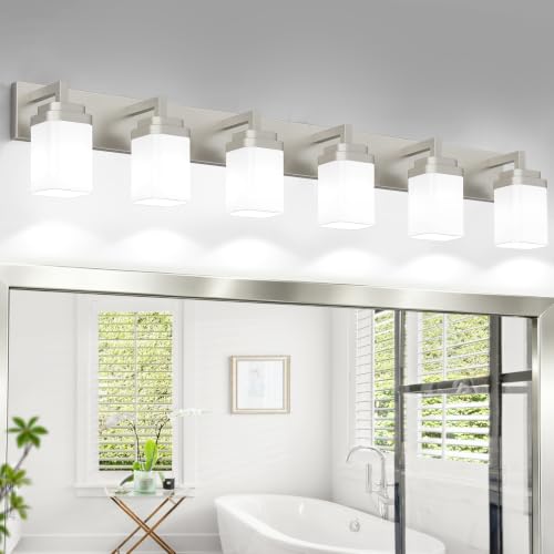 Brushed Nickel Bathroom Light Fixtures (Nickel / 6-Light)