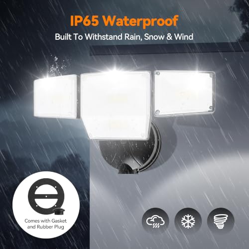 85W 10000LM Switch Controlled Outdoor Flood Lights (Black)