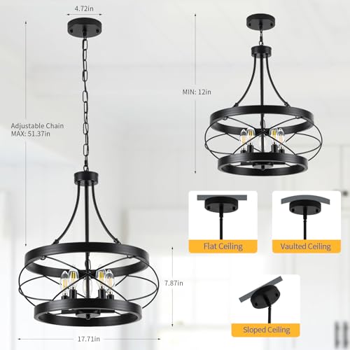 5 Light Farmhouse Chandelier (5 Count)