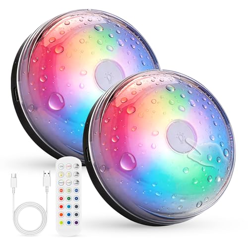 Rechargeable RGB Ambient Shower Light Waterproof Inside (2 Count)