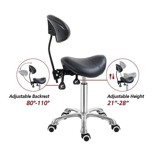 Saddle Stool Chair with Back Support