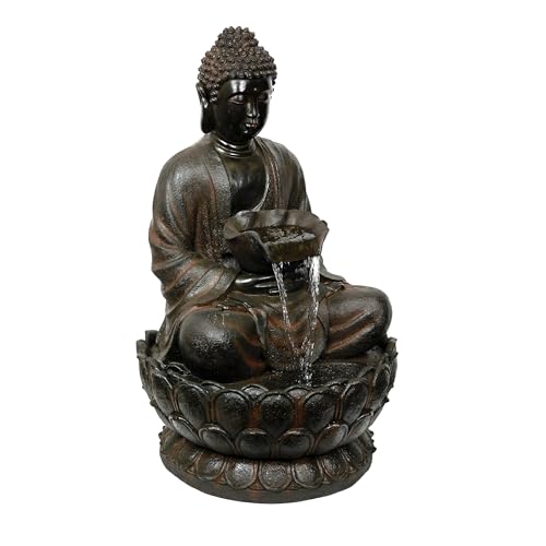 WIN1586 Outdoor Floor Peaceful Buddha Fountain with LED Lights