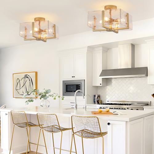 Gold Flush Mount Ceiling Light (4 Count)