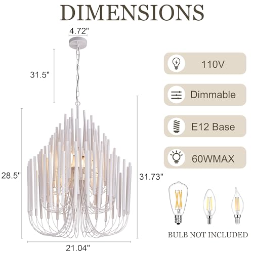 Modern Farmhouse Chandelier for Dining Room 21"