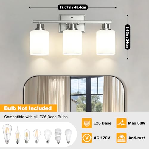 3 Light Bathroom Light Fixtures
