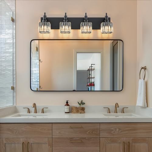 Black Crystal Bathroom Vanity Light 4