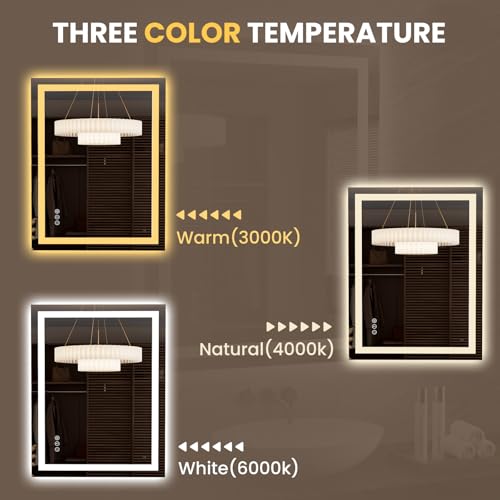 27.6"x35.4" LED Bathroom Mirror with Lights