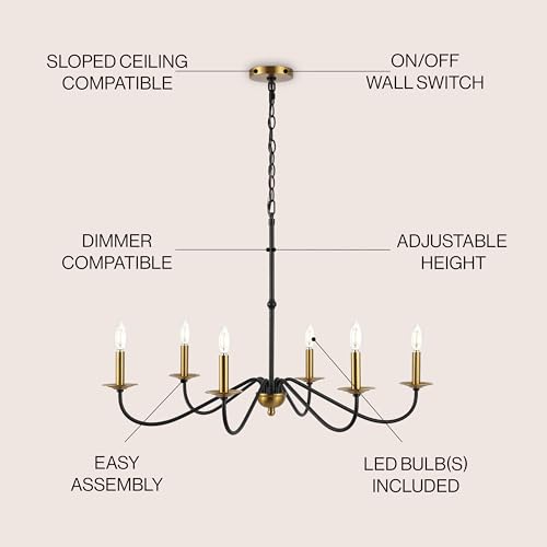 Wicklow 6 Light Farmhouse Chandelier 34.75"