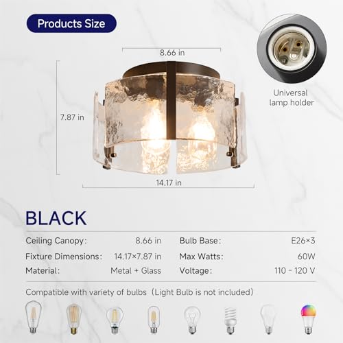 Black Semi Flush Mount Ceiling Light