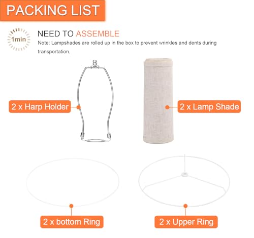 drum lamp shades Set of 2 for table lamps