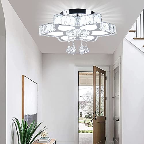 16.1" Flower Crystal Flush Mount Ceiling Light