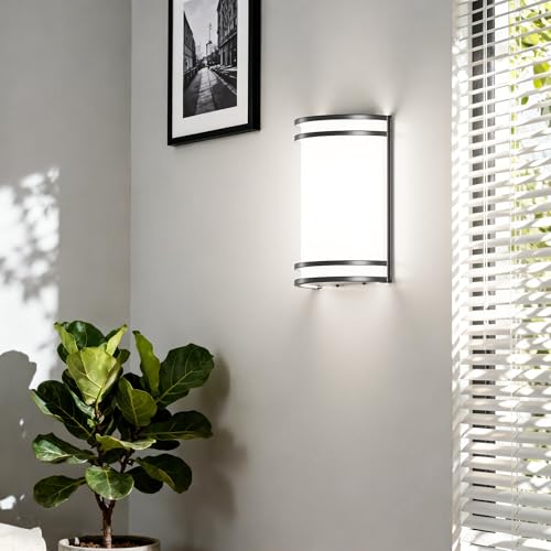 Modern Wall Sconces Hardwired Indoor 15W LED Dimmable 3000K 4000K 5000K Black Wall Sconce Lighting for Living Room Hallway Bedroom
