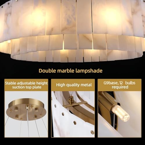 Alabaster Chandelier 31 Inch